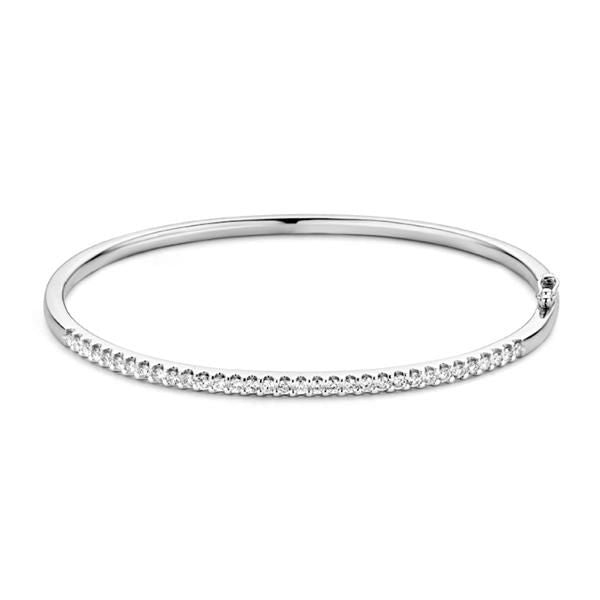 Witgouden Armband mit 0,96 Karat Brillanten und feiner, glatter Oberfläche
