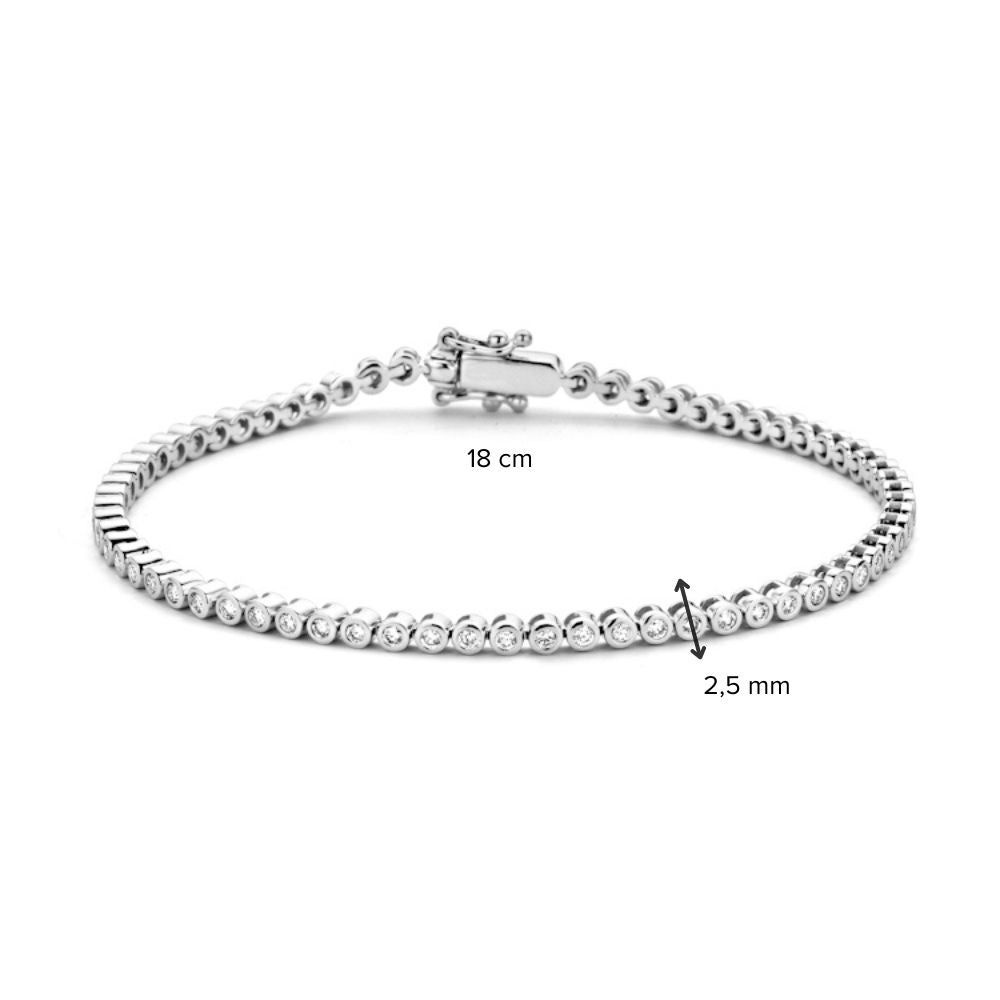 Weißgold-Tennisarmband mit 69 Brillanten – 1,02 ct, 14 Karat