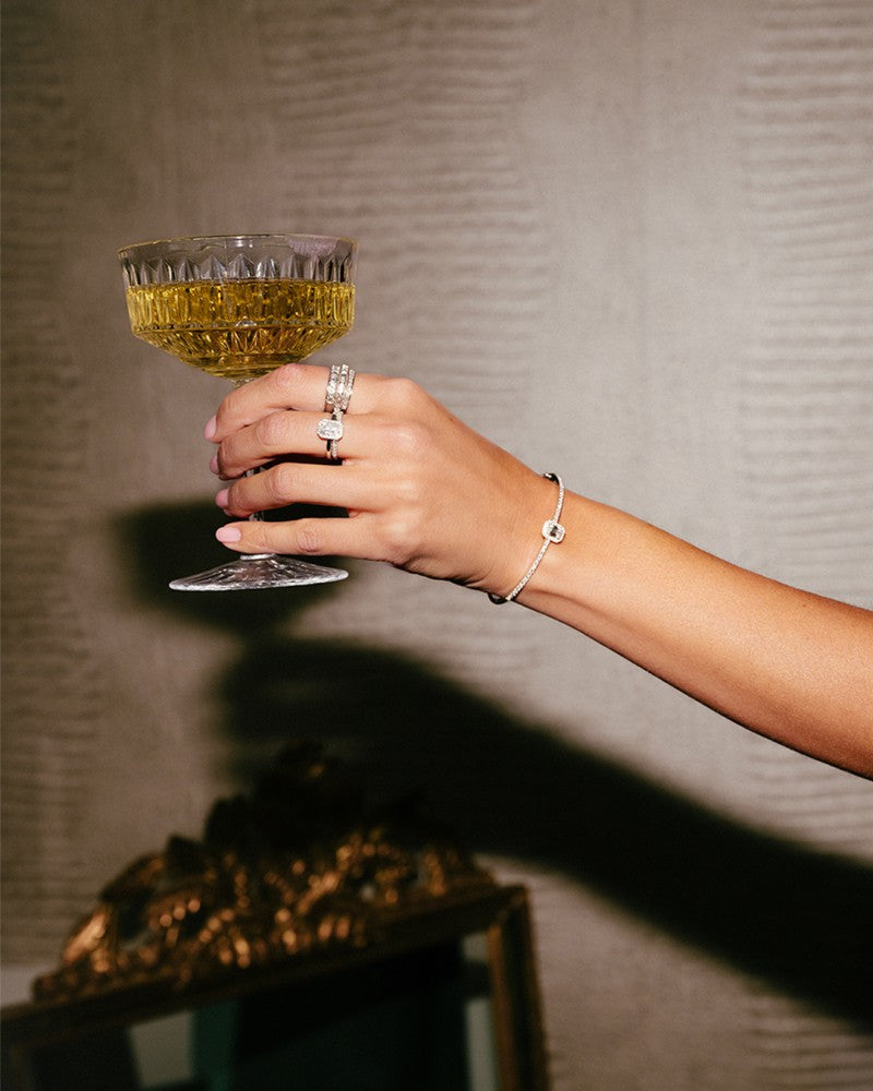Armband aus Weißgold mit Diamanten – 1,18 kt Baguetteschliff, 14 Karat