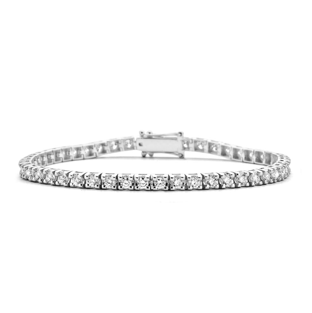 Tennisarmband aus Weißgold mit 63 Brillanten, 3,01 ct, 14 Karat, mit funkelnden Steinen