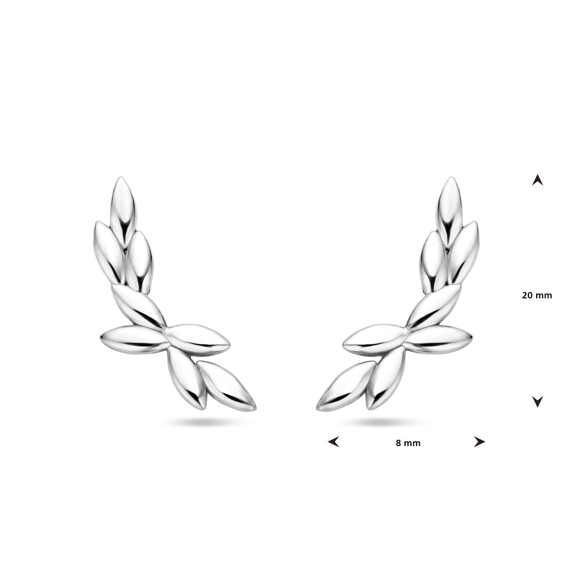 Van der Kooij Collection – Ohrstecker 20 mm Silber rhodiniert