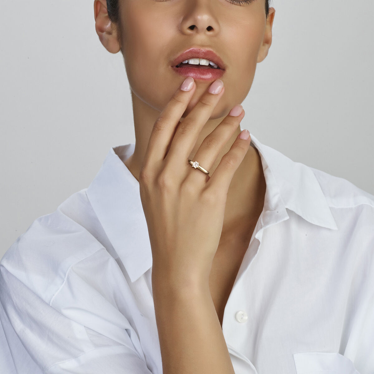 Ring Zirkonia 14K Gelbgold