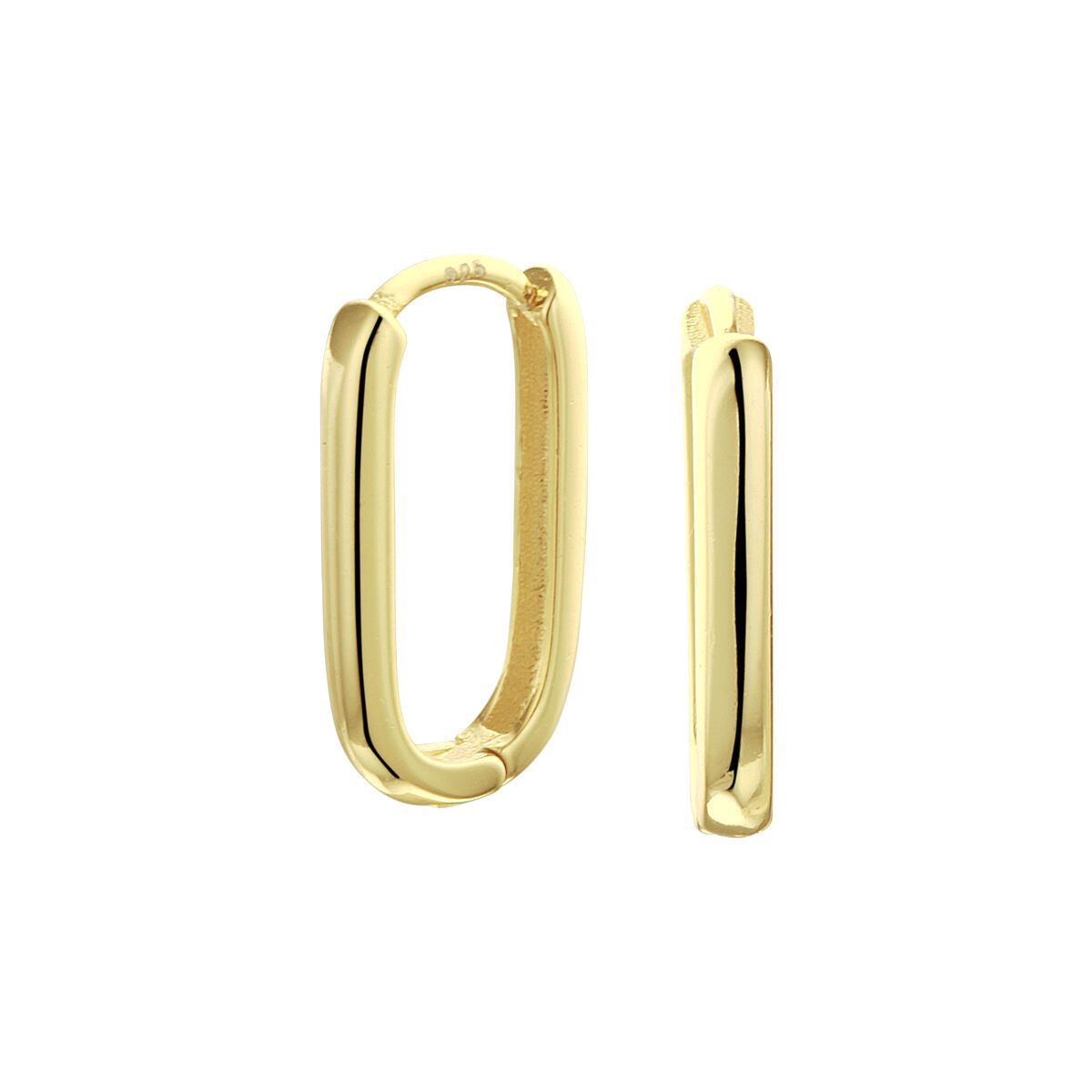 Klapp-Ohrringe aus vergoldetem Silber mit paperclip-Design in Gelbgold
