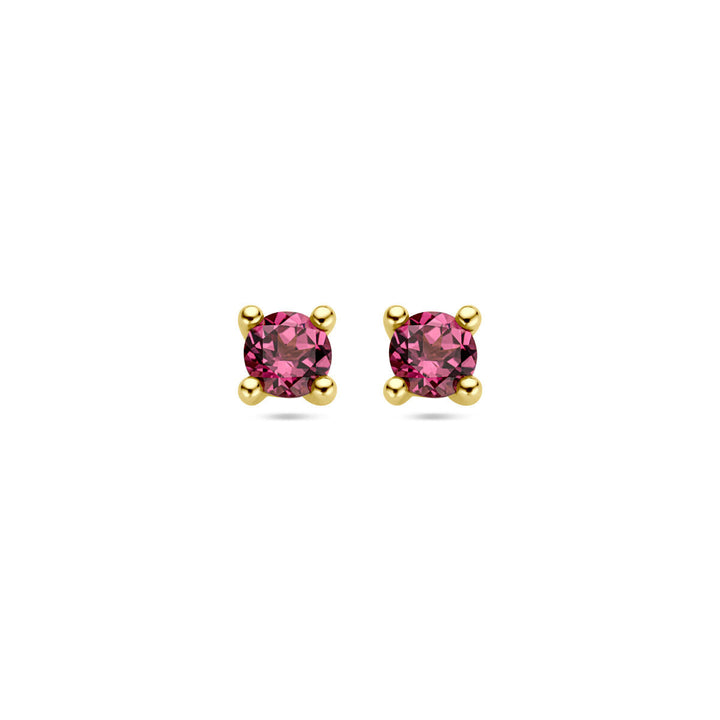 Ohrstecker rosa Rhodolit 14K Gelbgold