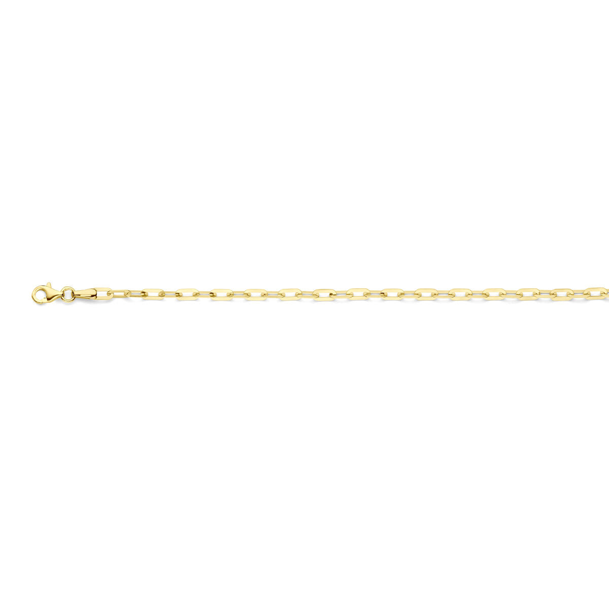 Collier aus 14K Gelbgold mit 3 mm Paperclip-Gliedern und einer Länge von 45 cm