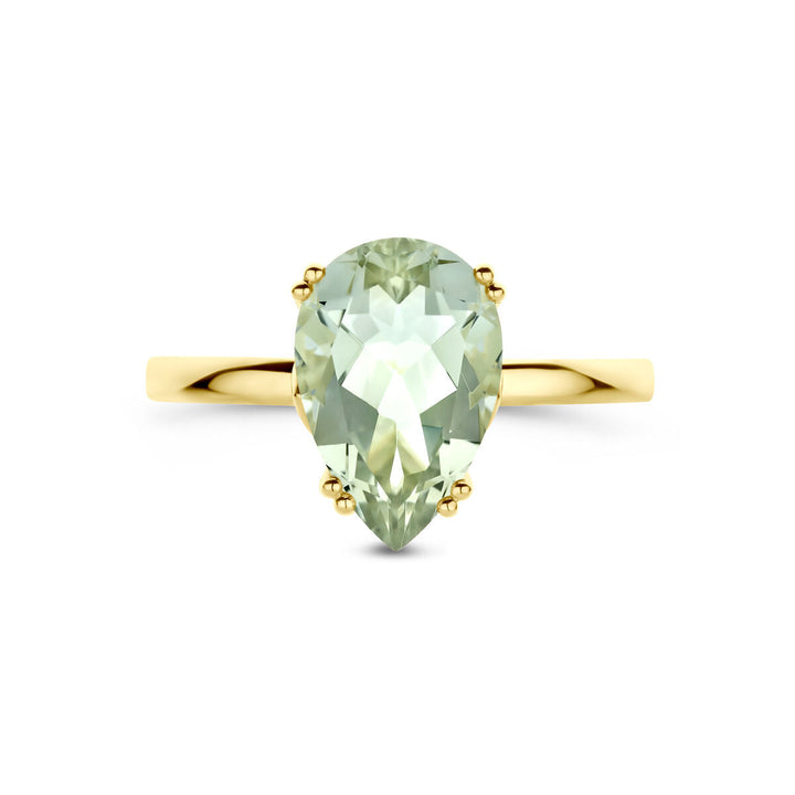 ring groen amethist 14K geelgoud
