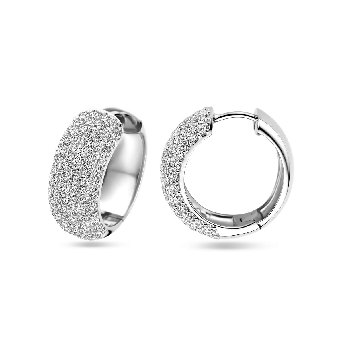 Klappohrringe Zirkonia 20,5 mm Silber rhodiniert