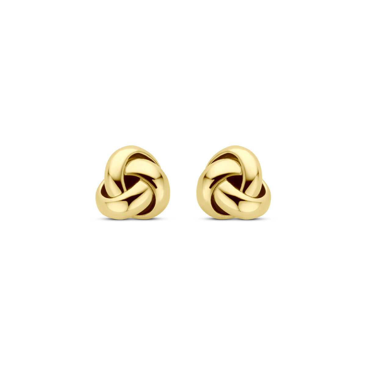 Ohrstecker in Knotenform aus 14K Gelbgold mit einem Durchmesser von 5 mm