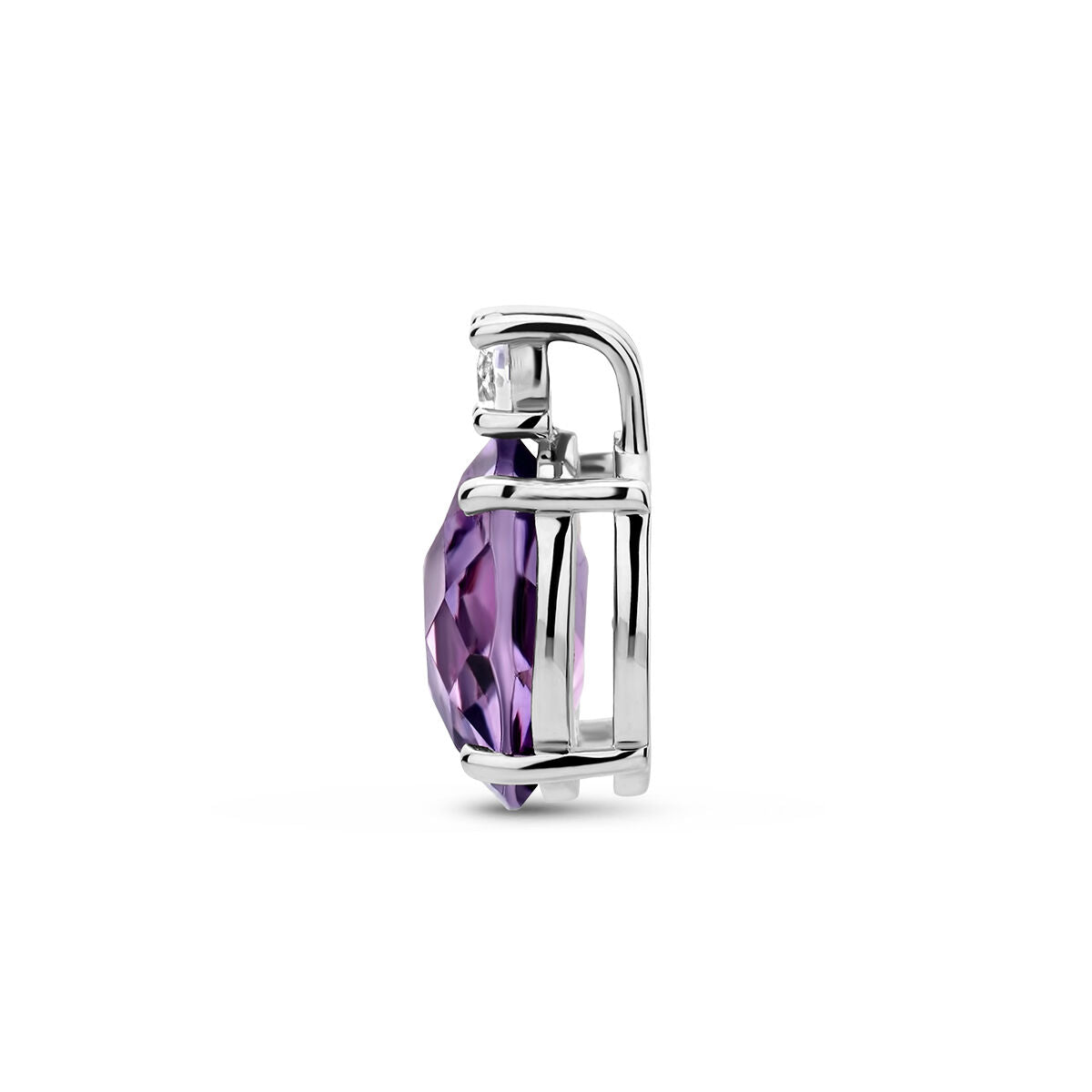 Anhänger Amethyst und Zirkonia Silber rhodiniert