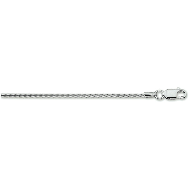 Halskette Schlange rund 1,4 mm Silber rhodiniert