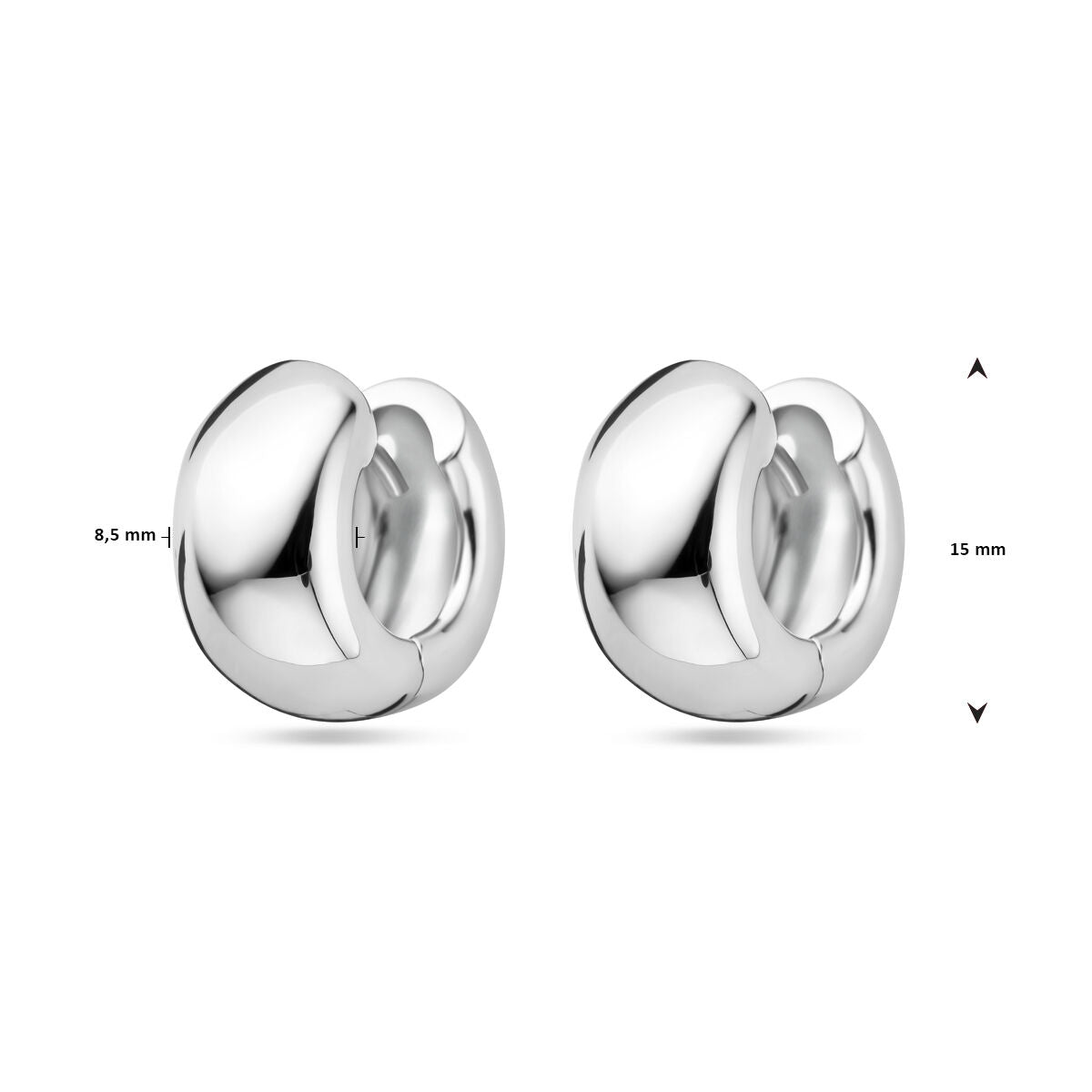 Klappcreolen 15 mm rhodiniertes Silber