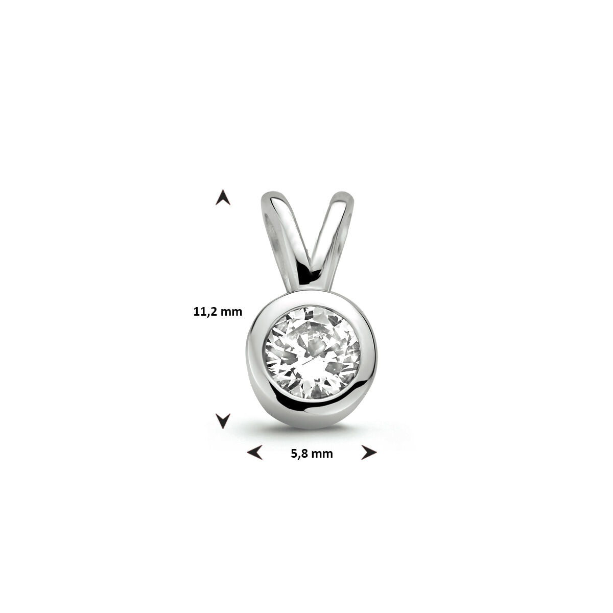 Anhänger Zirkonia Silber rhodiniert