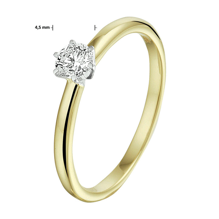 Ring Diamant 0,20 ct h si 14K Bicolor-Gold gelb/weiß