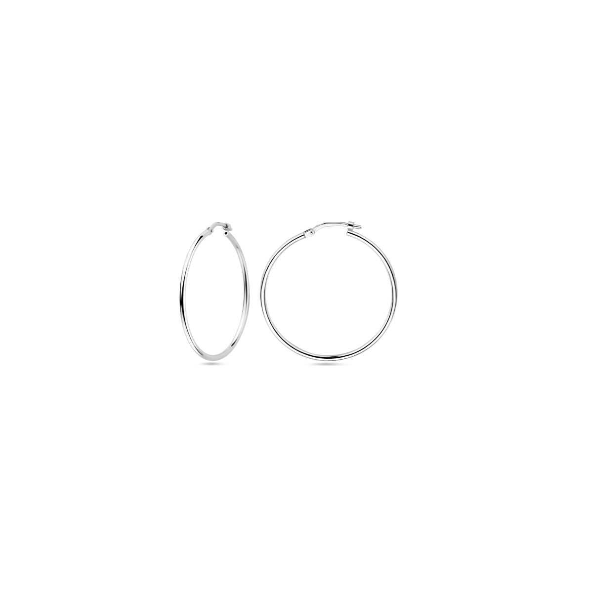 Ohrringe Rundrohr 1,5 mm Silber rhodiniert