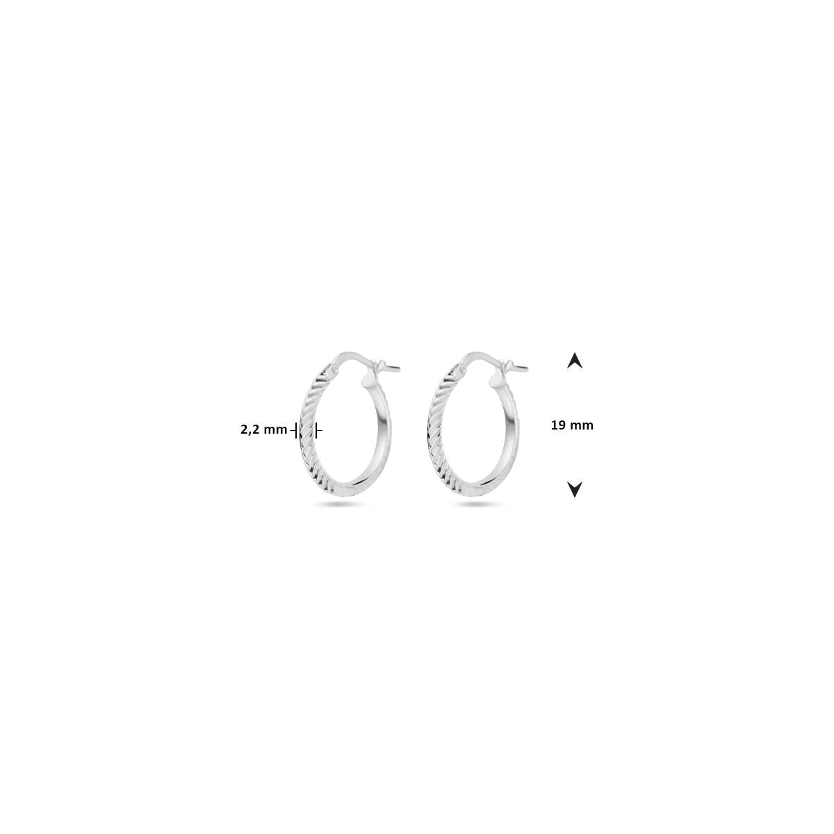 Ohrringe aus diamantiertem Silber rhodiniert