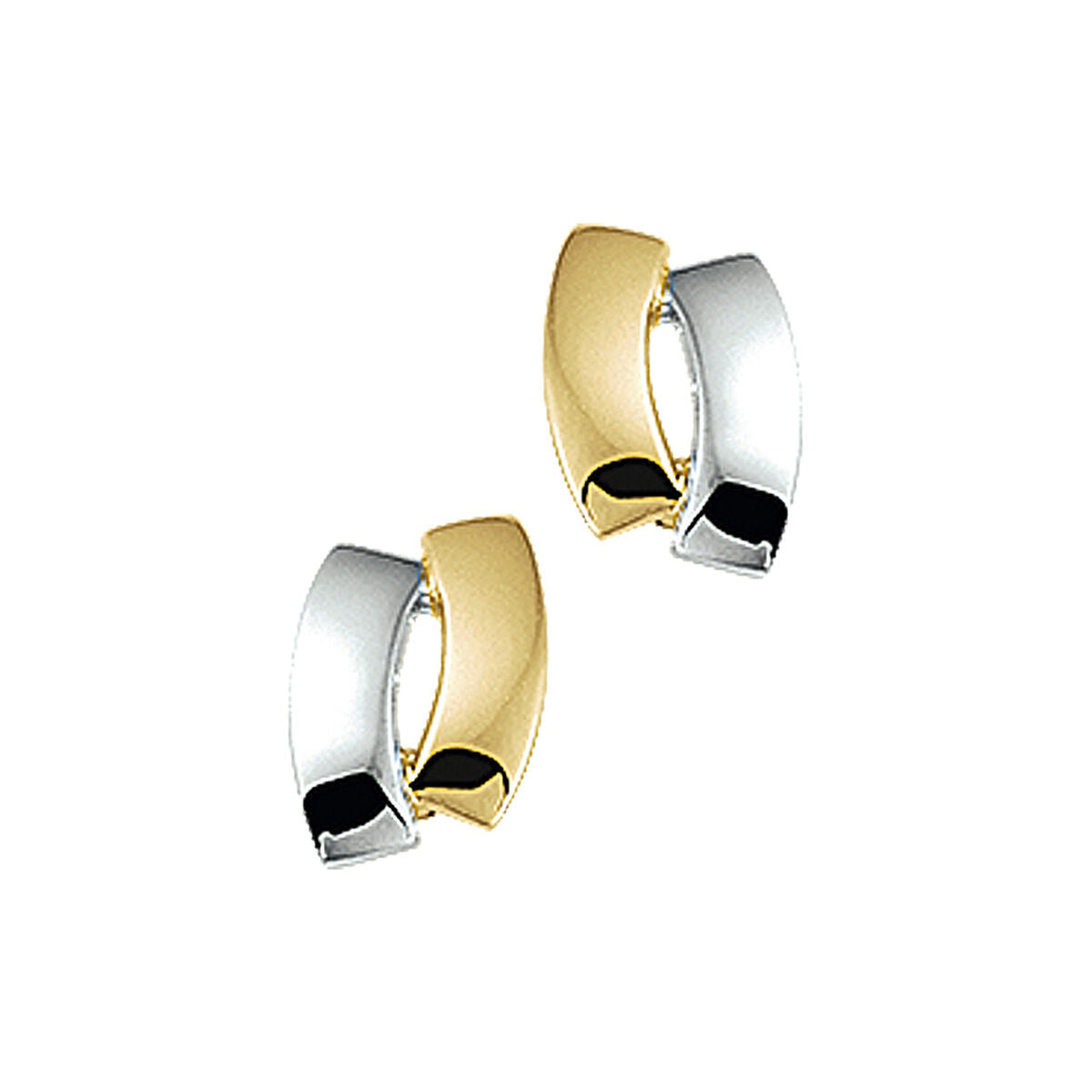Ohrstecker 14K Bicolor-Gold gelb/weiß