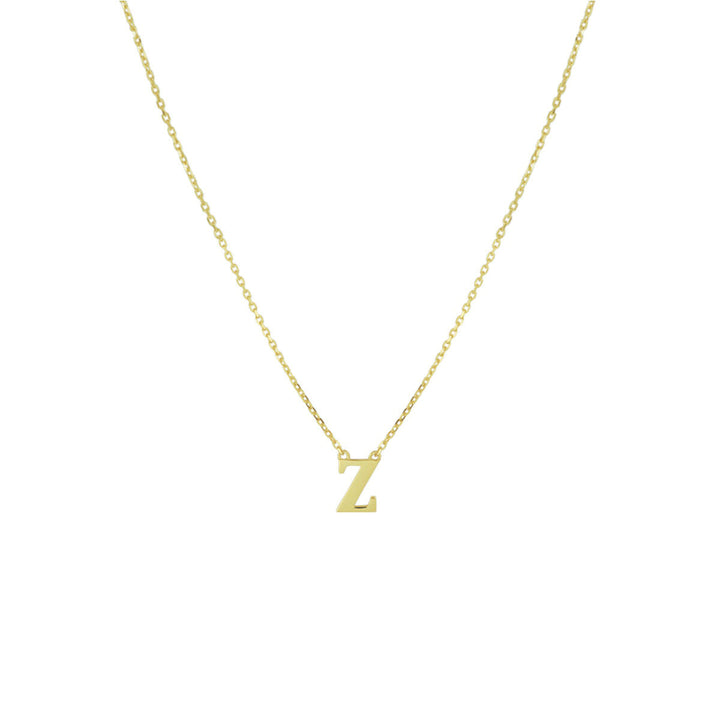 De Gouden dames ketting letter 14K van Van der Kooij Collectie is een elegante 14k geelgouden anker collier met een gepersonaliseerde Z-hanger, ideaal als sieradencadeau voor dames.