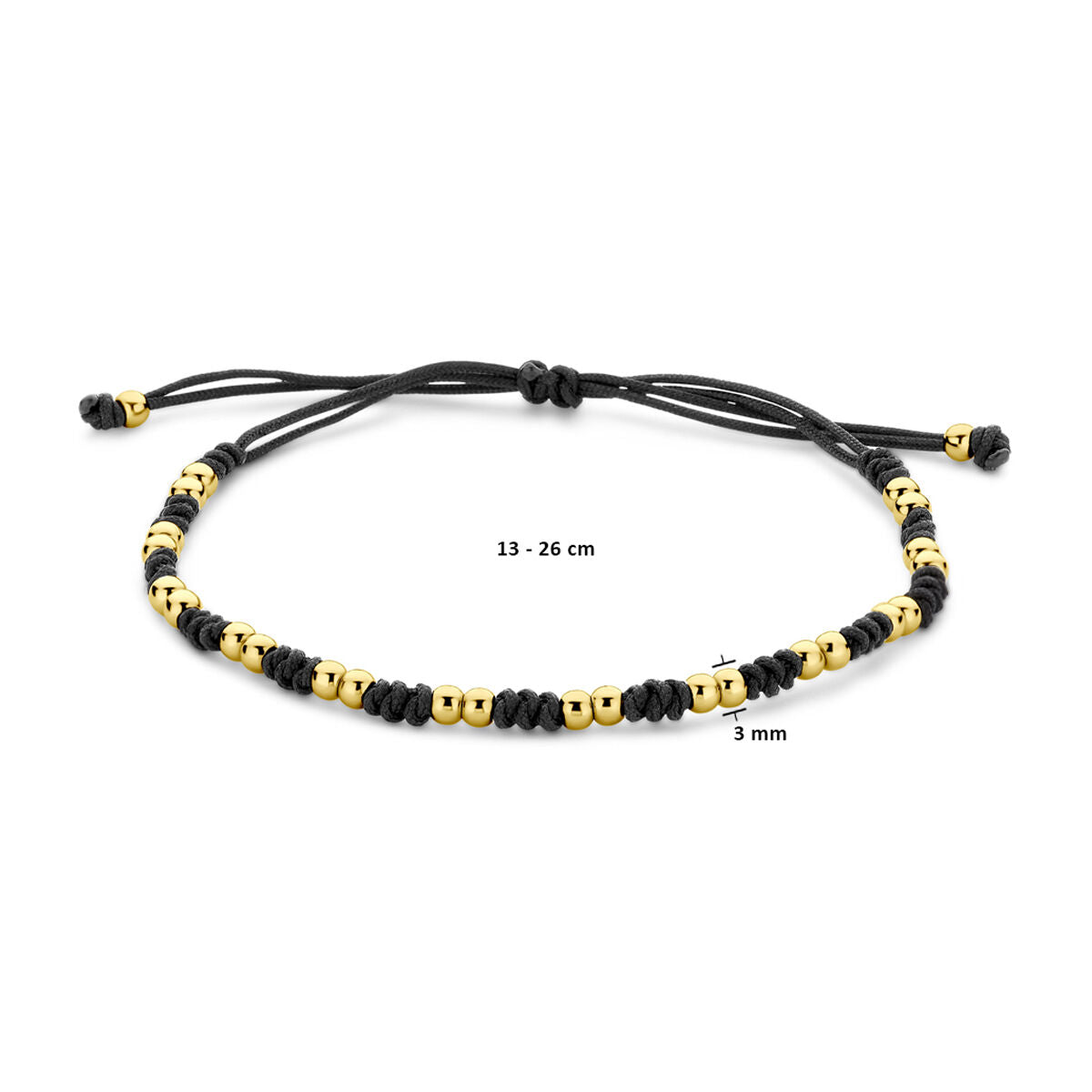 Armband Kugeln 12 - 24 cm 14K Gold mit Gummi/Nylon/Leder
