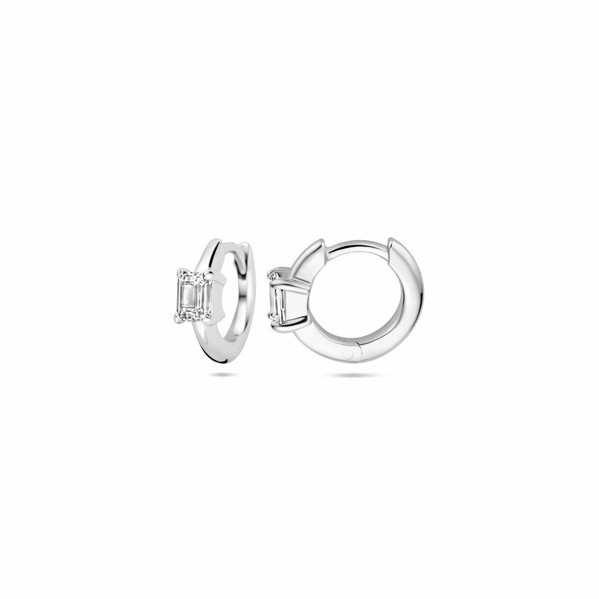 Creolen Zirkonia 10 mm Silber rhodiniert