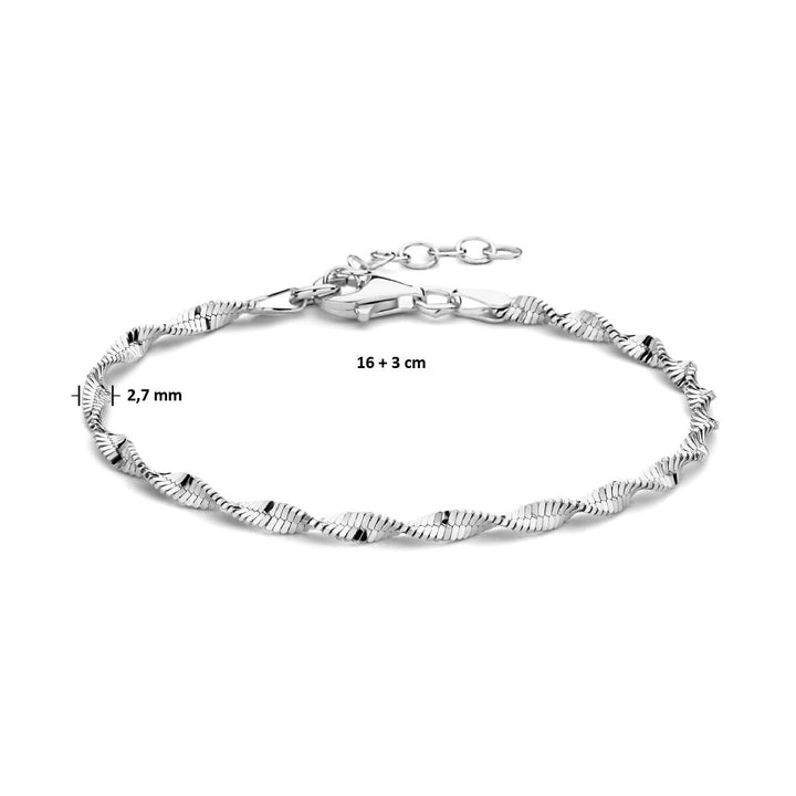 Armband 2,7 mm 16 + 3 cm Silber rhodiniert