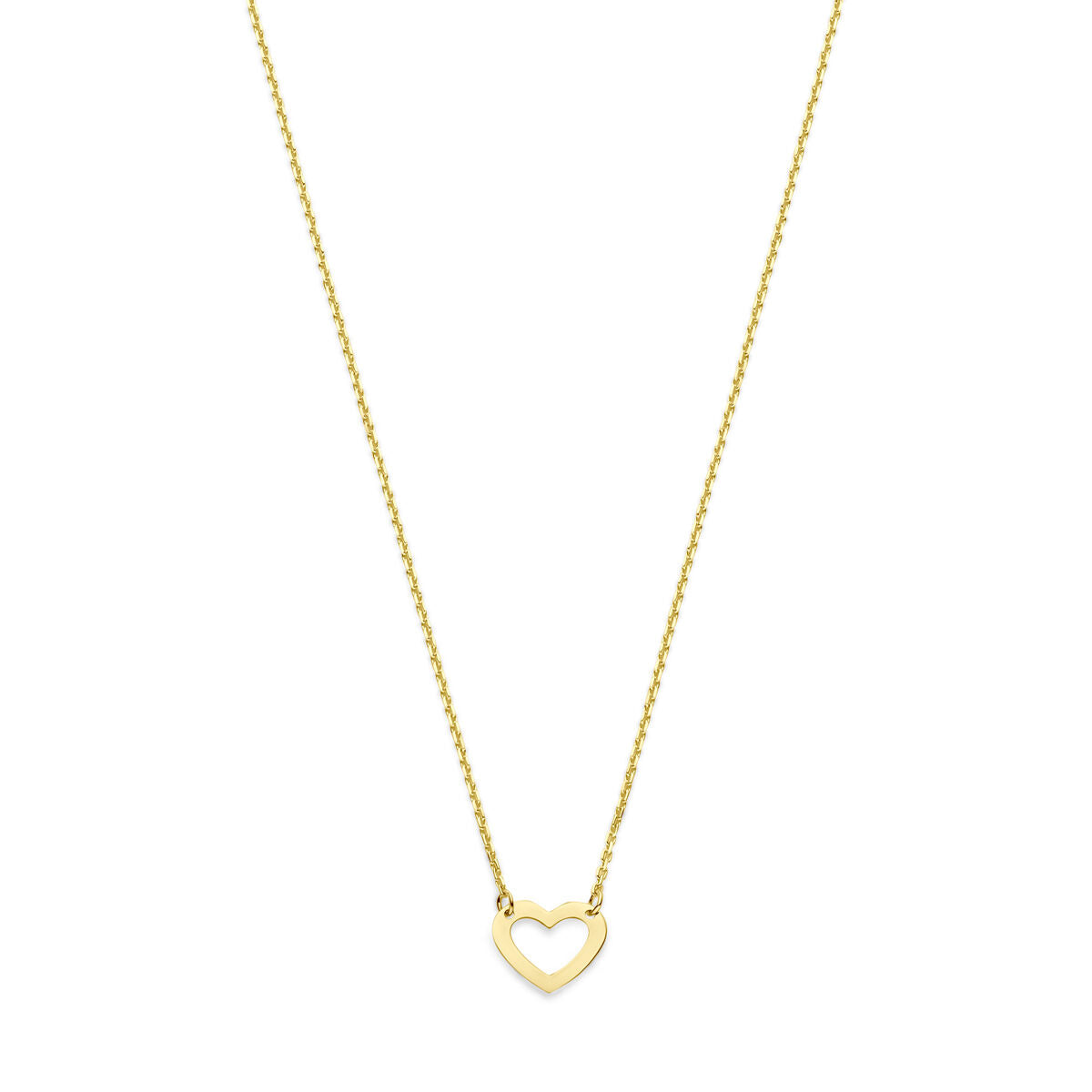 Collier aus 14K Gelbgold mit herzförmigem Anhänger, Länge 41-45 cm