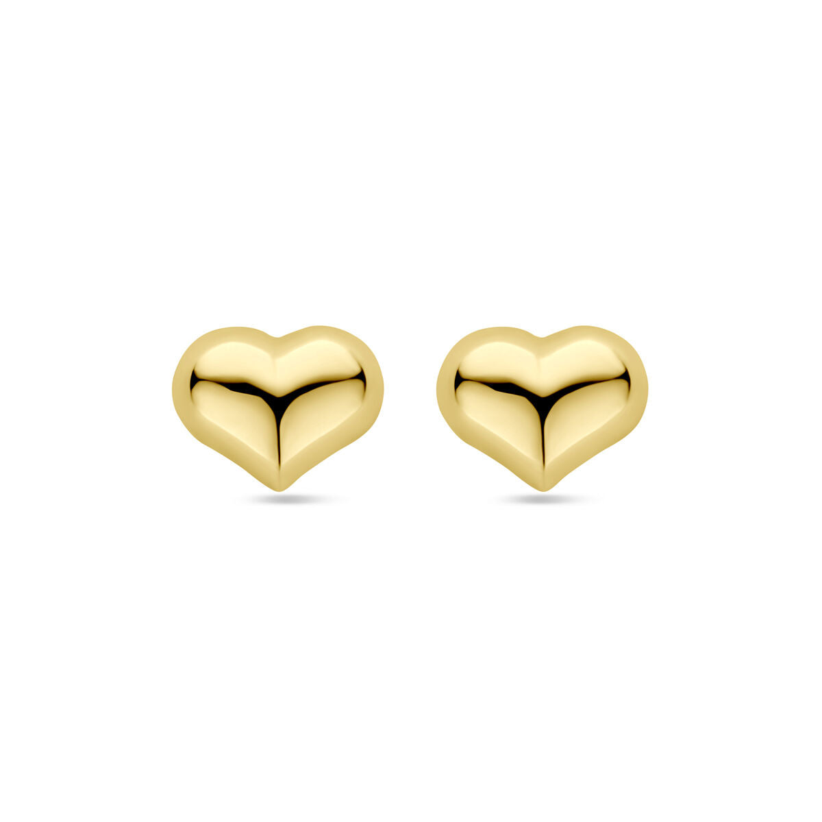 Ohrstecker in Herzform aus 14K Gelbgold, 5,5 mm groß
