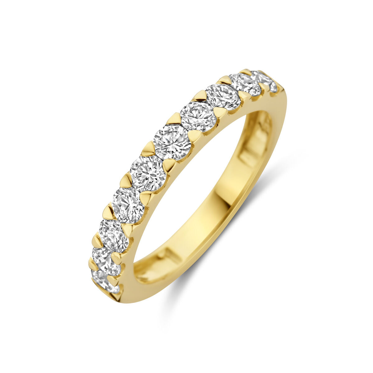 Ring aus 14K Gelbgold mit lab-grown Diamanten, insgesamt 1,00 ct, in glänzender Fassung