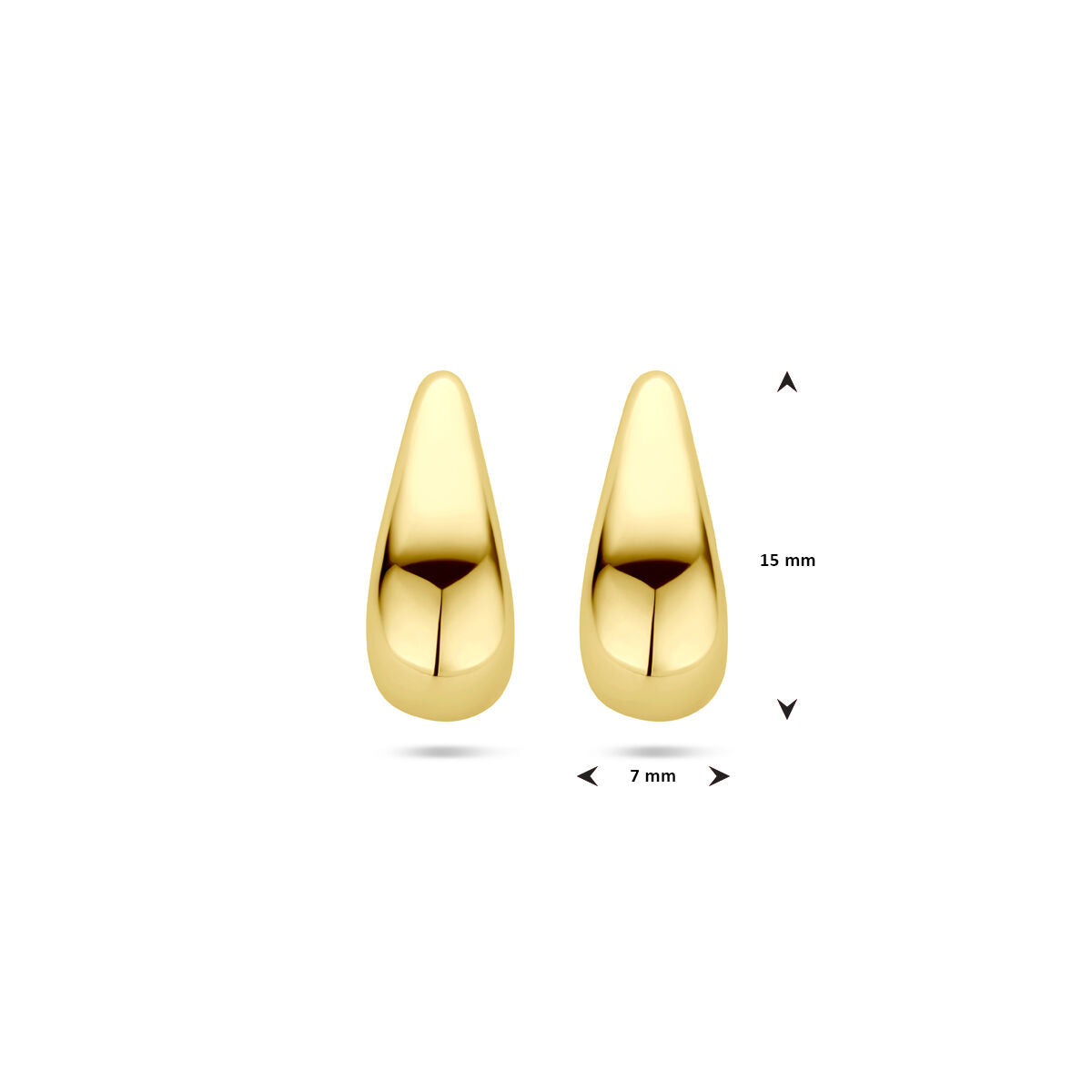 Ohrstecker Tropfen 15,5 mm 14K Gelbgold