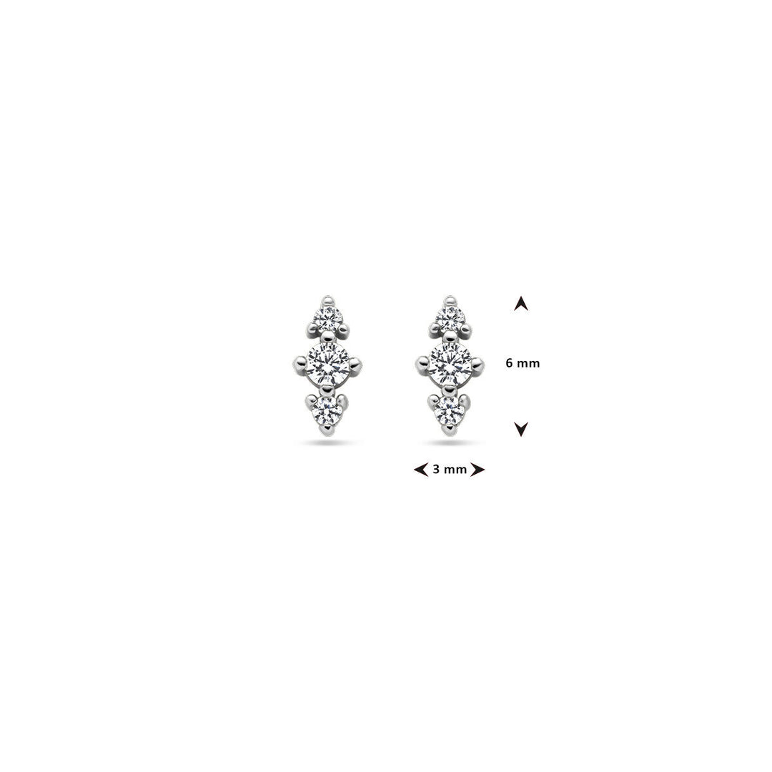 Ohrstecker Zirkonia Silber rhodiniert