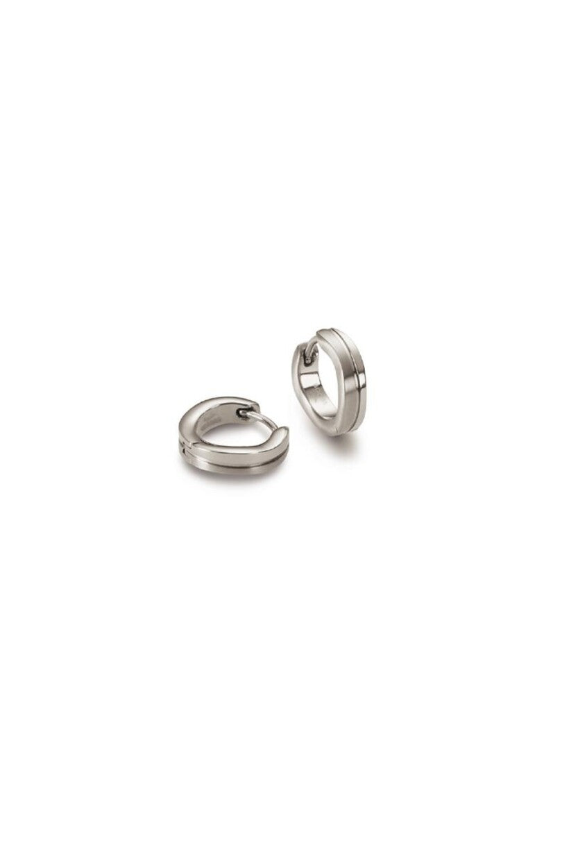 Titanium-Ohringe mit glänzender Oberfläche und schmalem Design