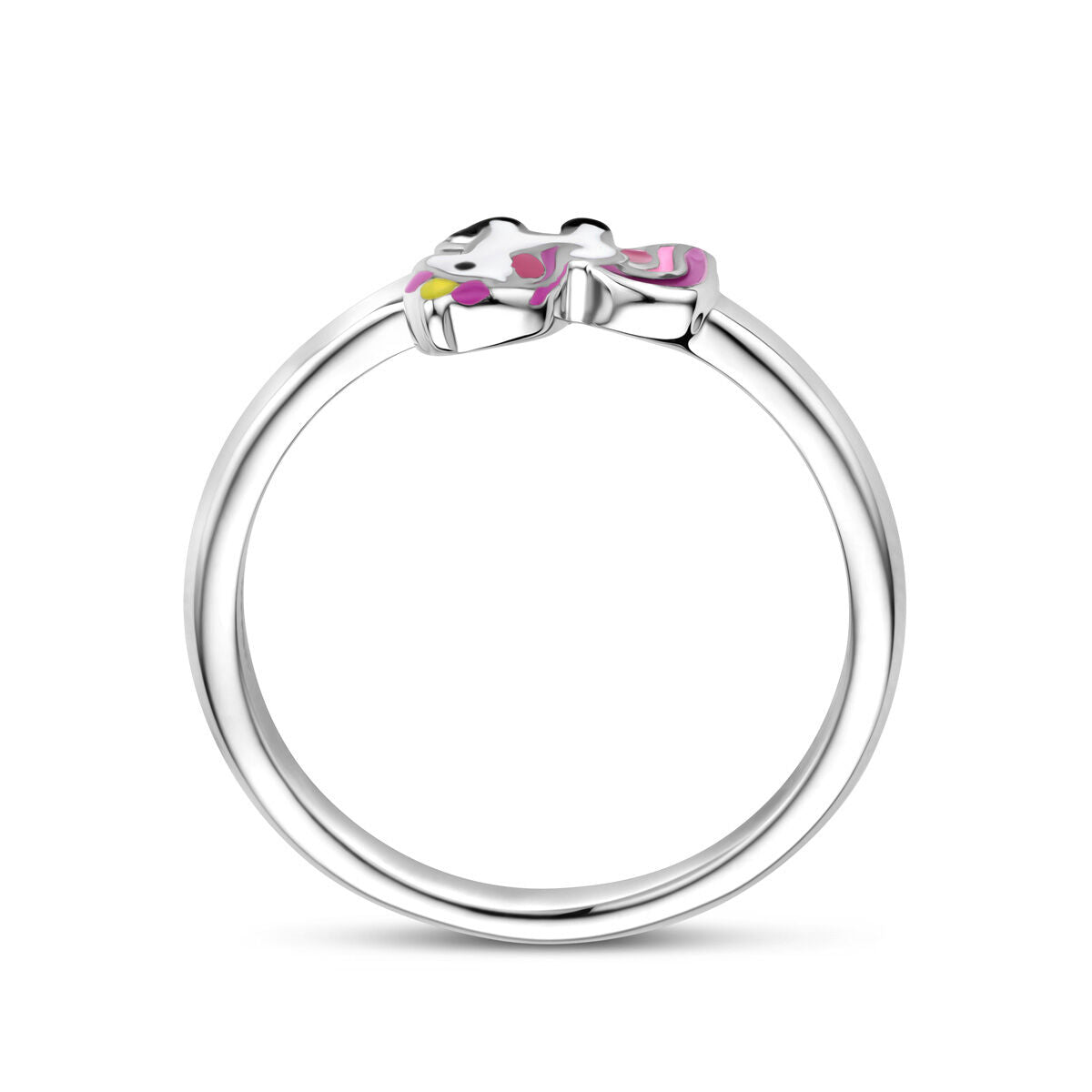 Een delicate Van der Kooij Collectie ring eenhoorn zilver gerhodineerd, met een charmant eenhoorn ontwerp - een betoverende toevoeging aan elke sieradencollectie.