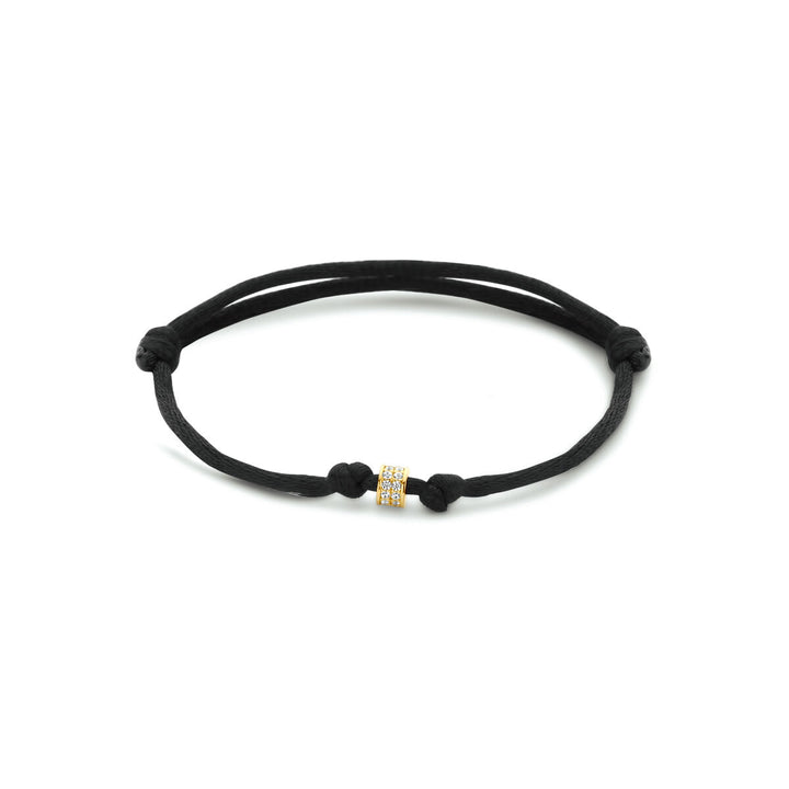 Armband satiniert 14K Gold mit Kautschuk/Nylon/Leder