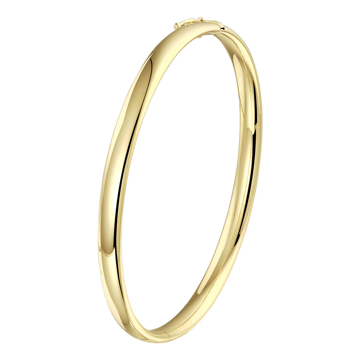 Bangle aus 14K Gelbgold mit ovalem, scharnierförmigem Design und 5,0 mm Breite
