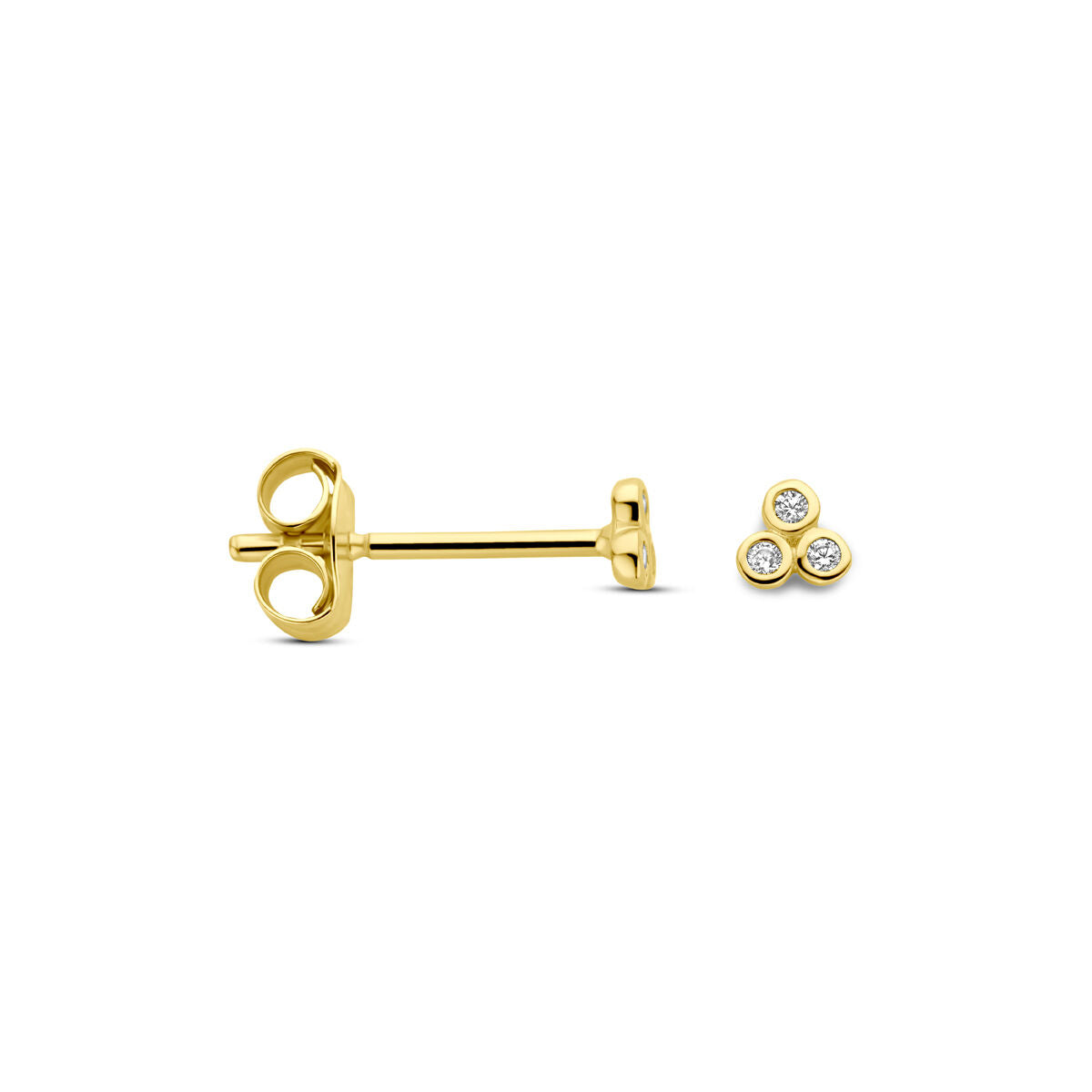 Ohrstecker Zirkonia 3 mm 14K Gelbgold