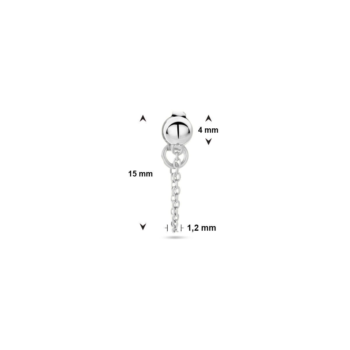 Ohrstecker Halbkugel pro Stück Silber rhodiniert