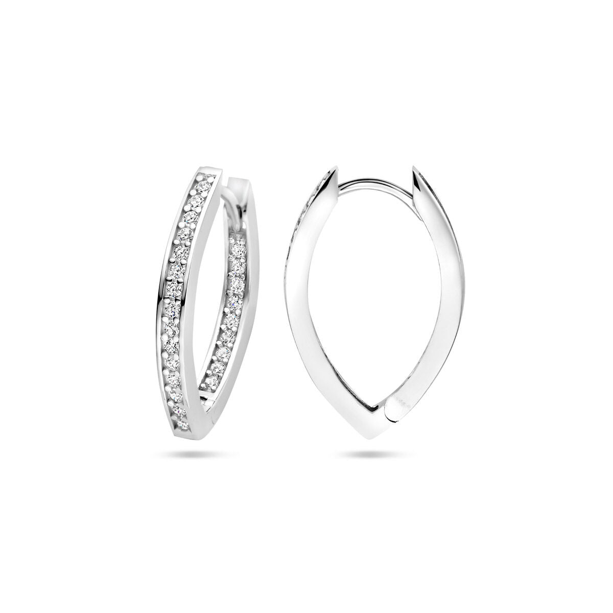 Klappcreolen Zirkonia 21 mm Silber rhodiniert