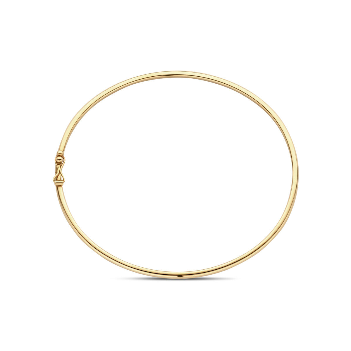 Bangle aus 14K Gelbgold mit runder Form und einem Durchmesser von 60 x 52 mm