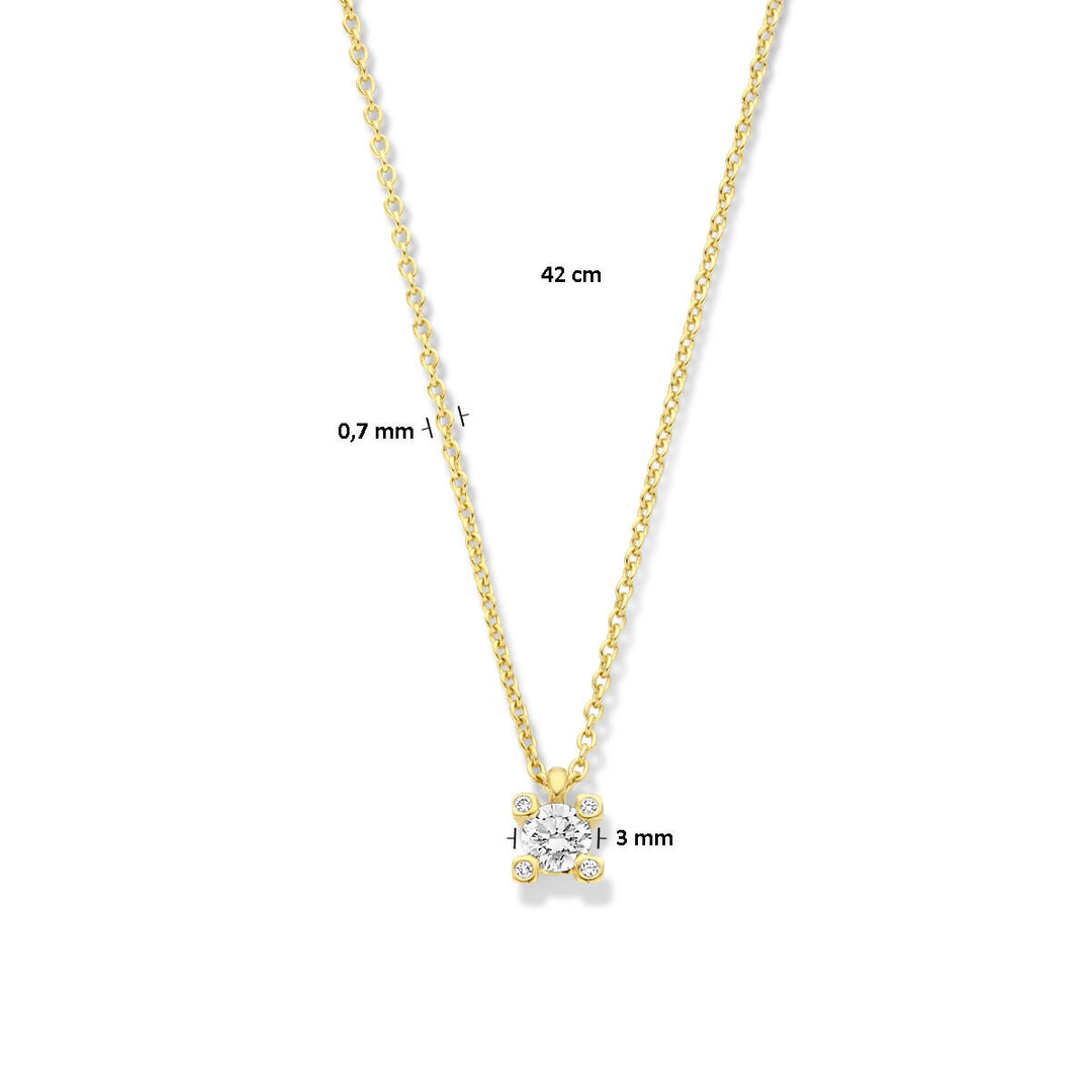 Diamanthalskette 42 cm 0,11 ct H SI 14 K Gelbgold