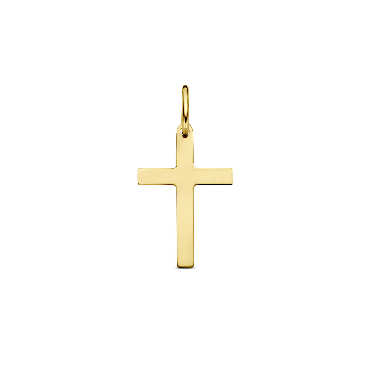 Hänger in Form eines Kreuzes aus 14K Gelbgold mit glatter Oberfläche