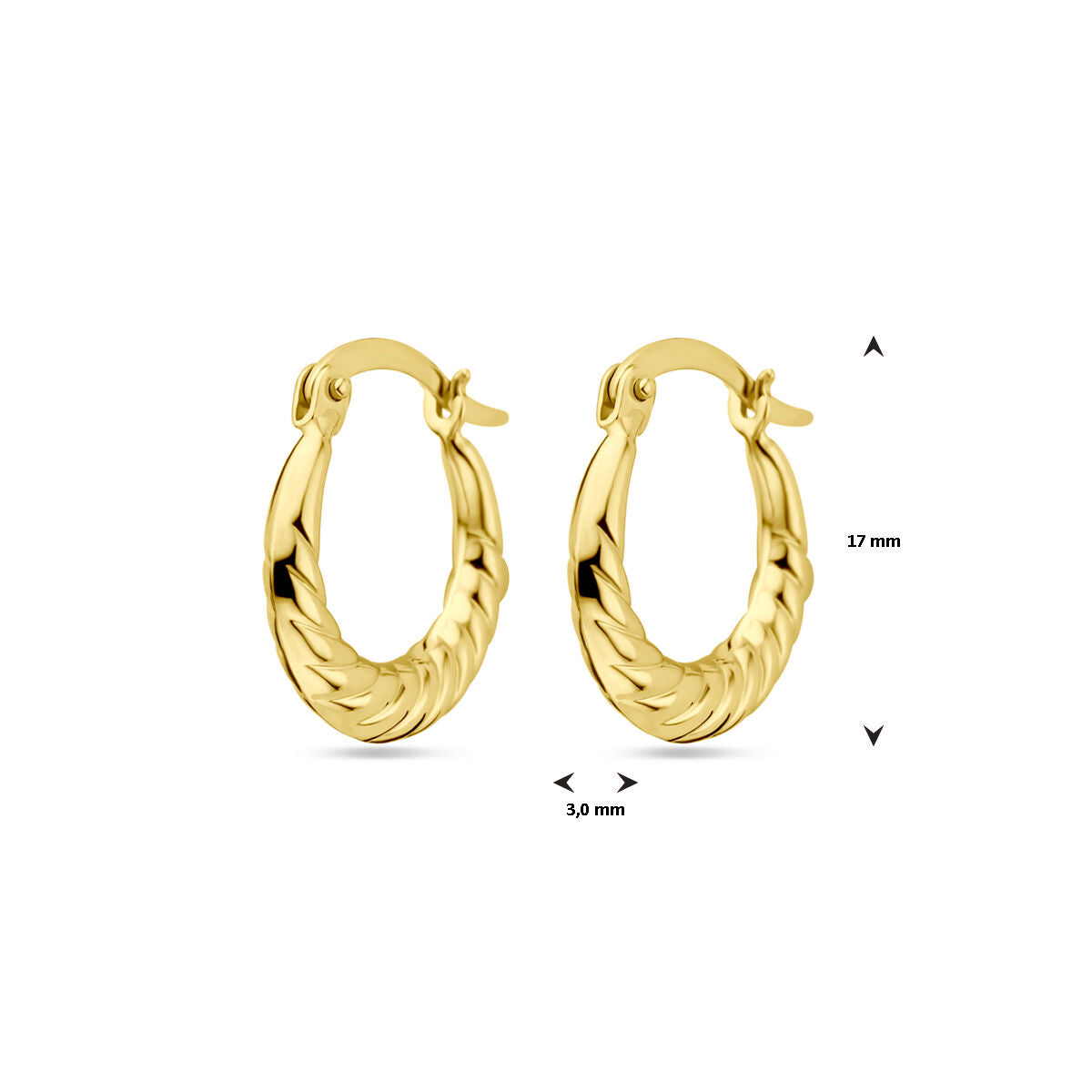 Ohrringe 17 mm 14K Gelbgold