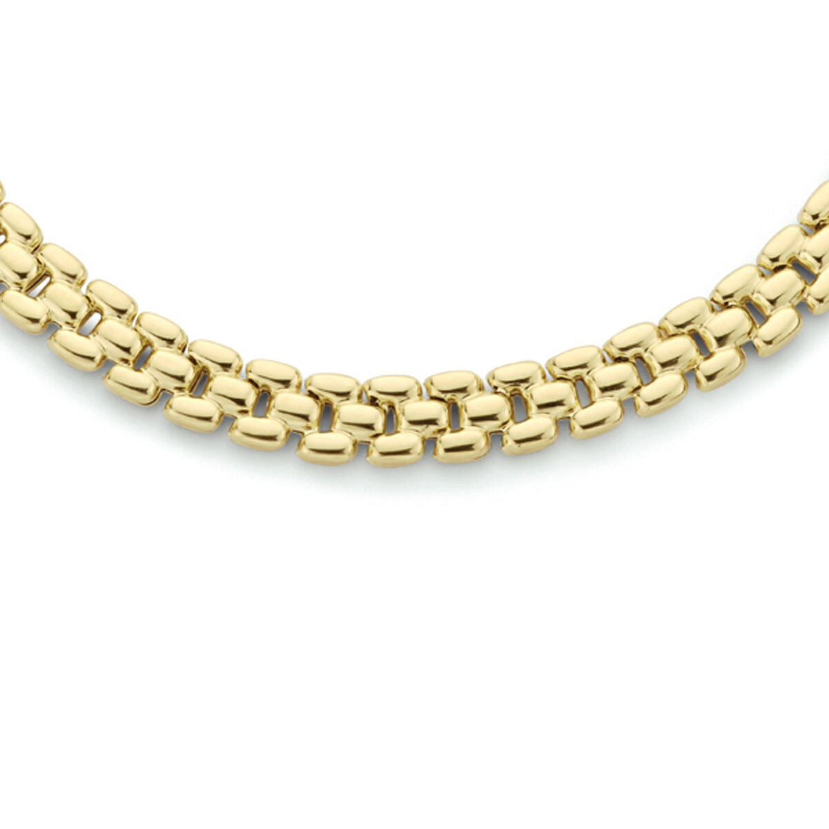 Collier mit 6,9 mm breiten Gliedern, 43 cm lang, in vergoldetem Silber (gelb)