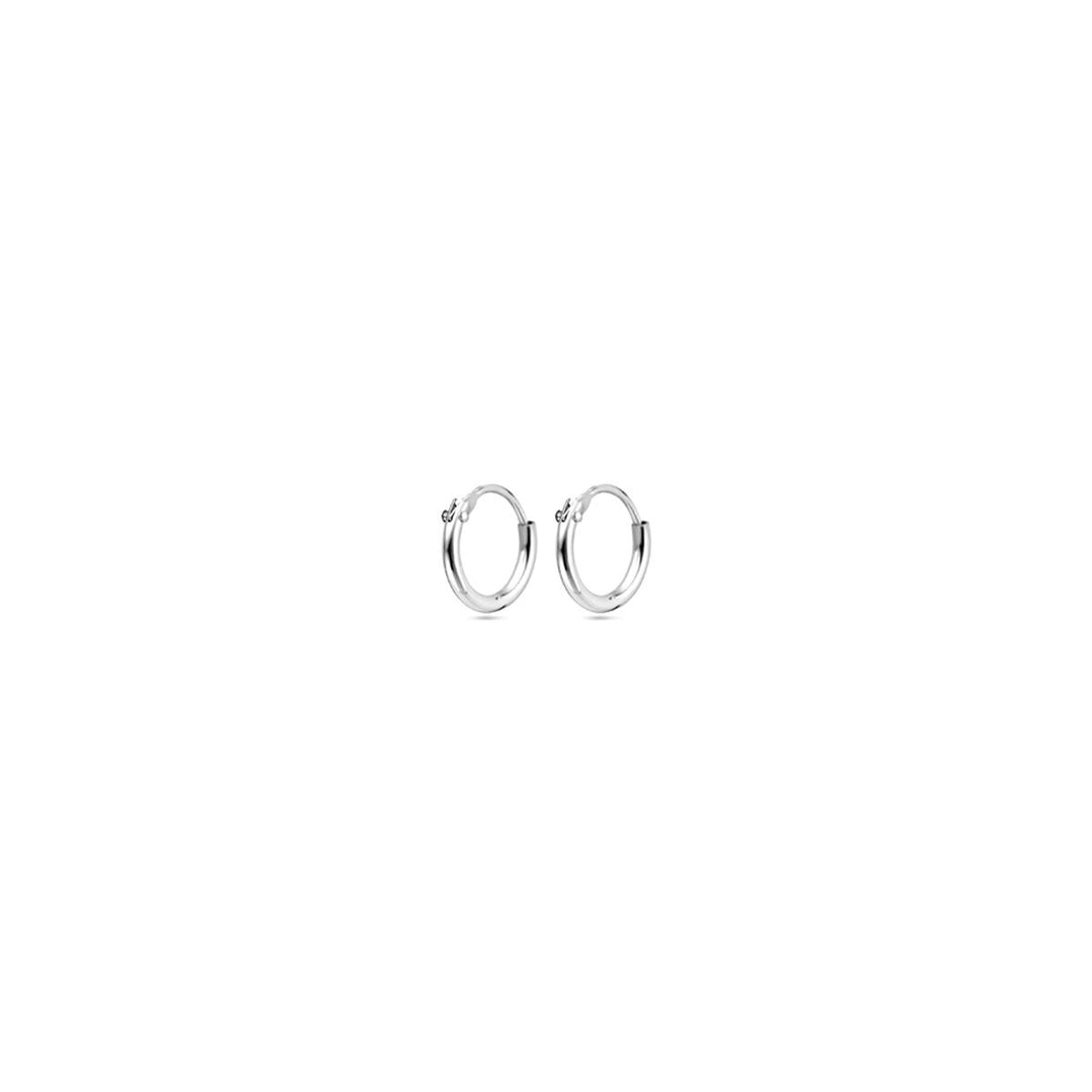 Ohrringe 1,3 mm Rundrohr Silber rhodiniert