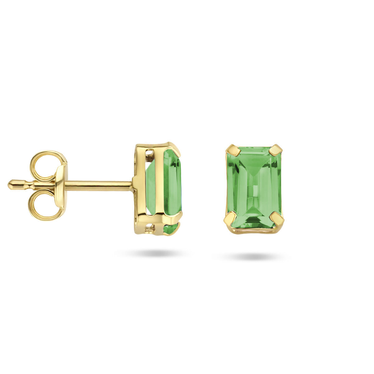 Ohrstecker grüner Achat 14K Gelbgold