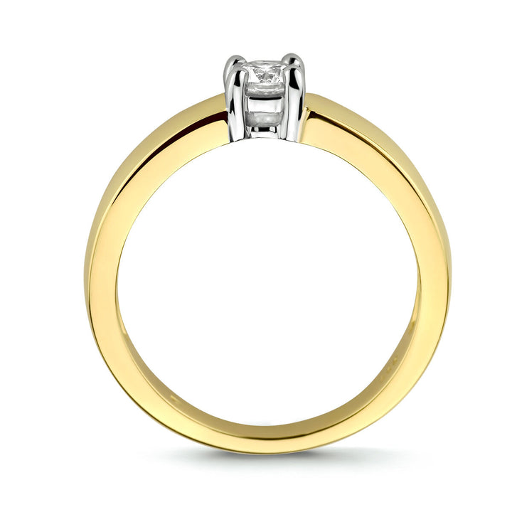 Ring Zirkonia 14K Bicolor Gold Gelb/Weiß
