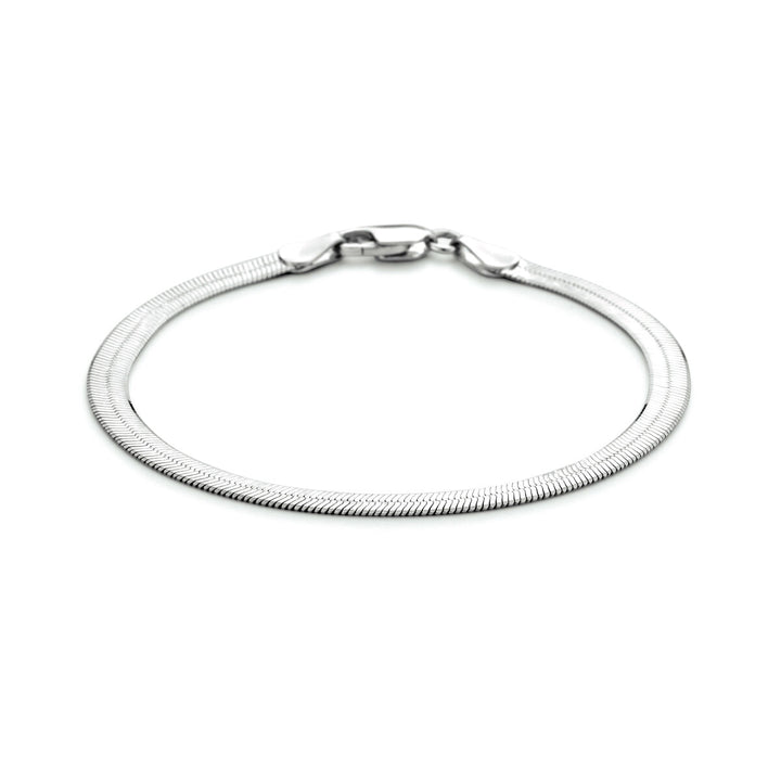 Armband flach 4,5 mm Silber rhodiniert