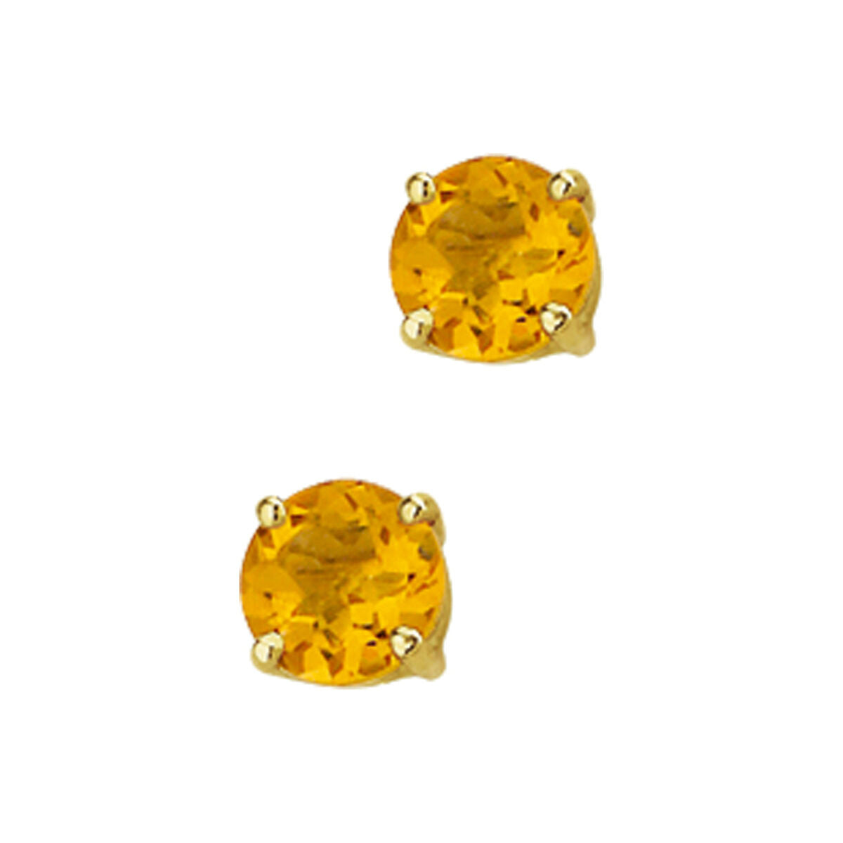 Ohrstecker mit runden Citrinen in 14K Gelbgoldfassung