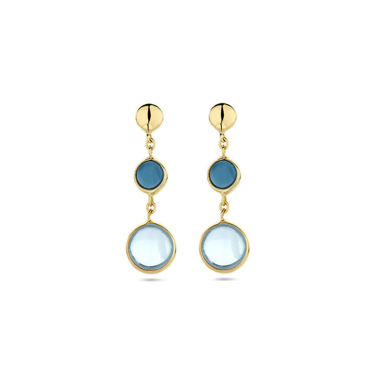 Ohrringe Blautopas und London Blue Topas 14K Gelbgold