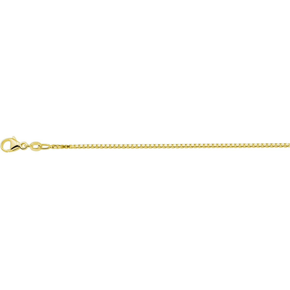 Collier aus 1,3 mm vergoldetem Silber mit Karabinerverschluss und feiner venezianischer Kette