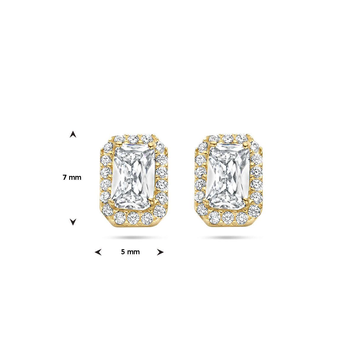 Ohrstecker Zirkonia Halo 14K Gelbgold