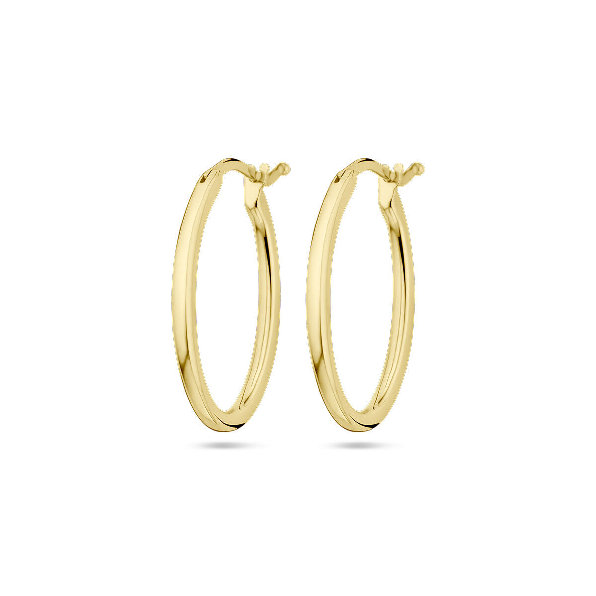 Ovale Ohrringe aus 14K Gelbgold mit glänzender Oberfläche